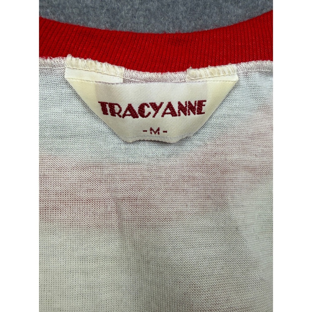 Vtg Mickey Mouse Club Nightshirt Sears Tracyanne White Red Stars Logo M 80s Usa View 3